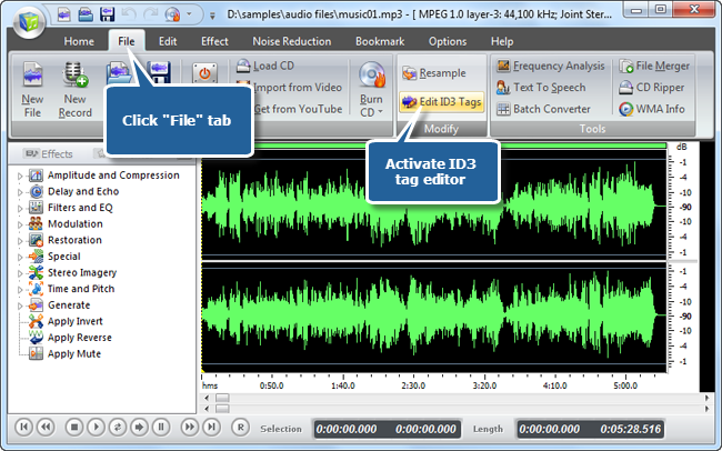 Activate the Tag Editor Window Activate the Tag Editor Window